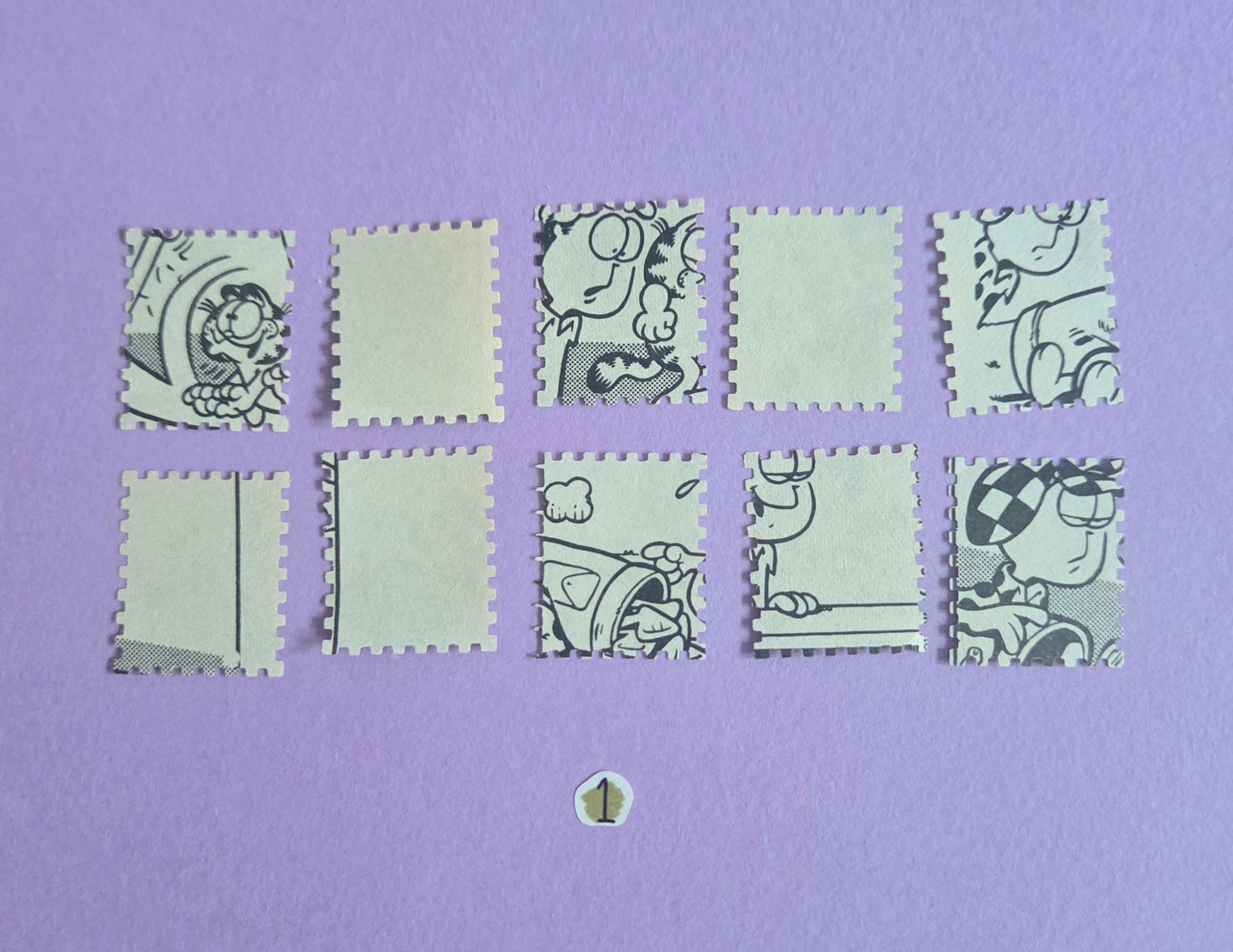 Vintage Garfield Stamp-Cut Ephemera - SET 1 | Repurposed Comic Book Pieces for Junk Journals & Scrapbooking | Limited Sets