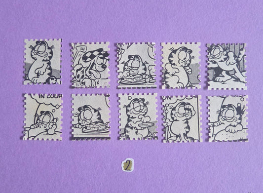 Vintage Garfield Stamp-Cut Ephemera - SET 2 | Repurposed Comic Book Pieces for Junk Journals & Scrapbooking | Limited Sets