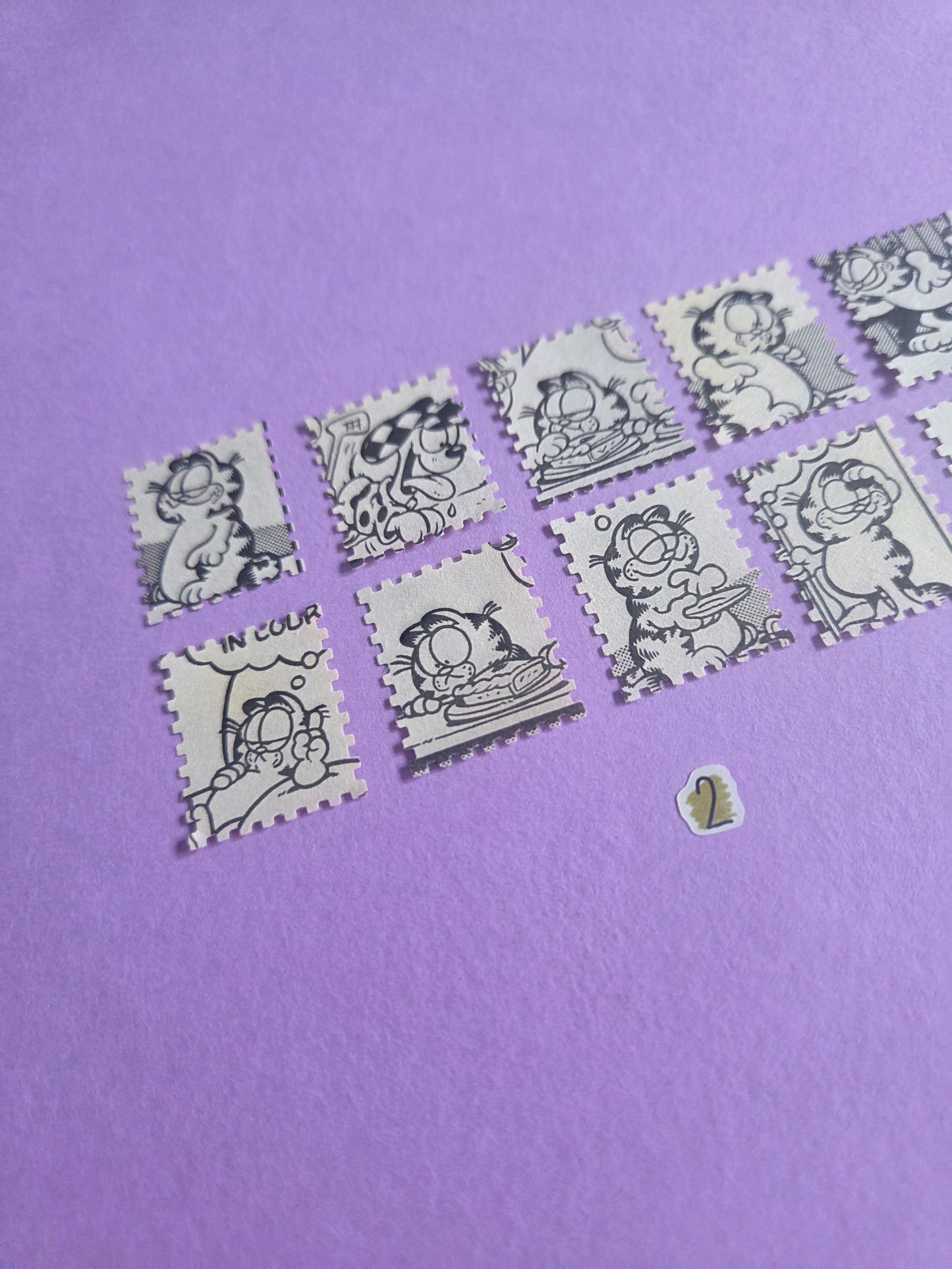 Vintage Garfield Stamp-Cut Ephemera - SET 2 | Repurposed Comic Book Pieces for Junk Journals & Scrapbooking | Limited Sets