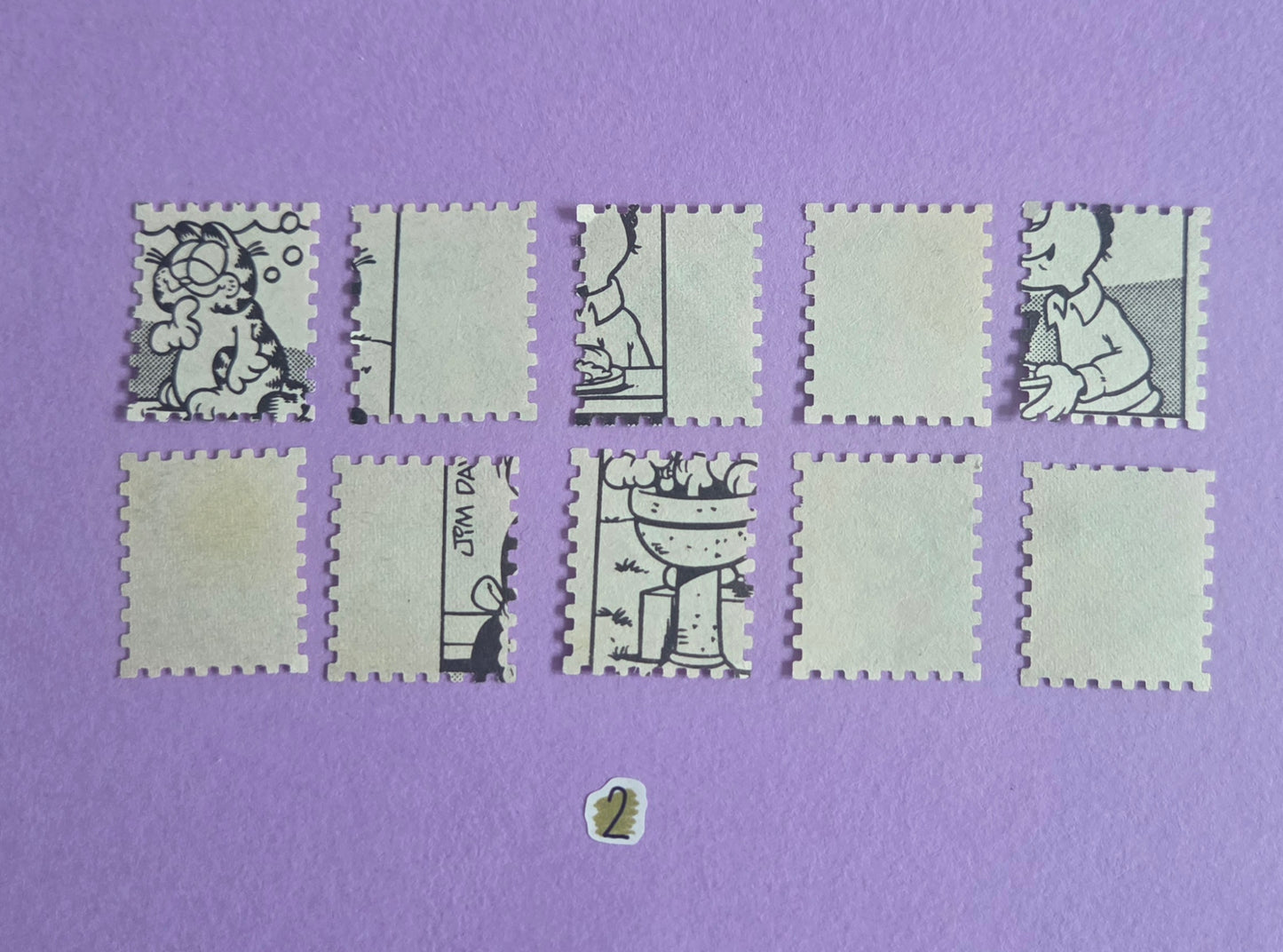 Vintage Garfield Stamp-Cut Ephemera - SET 2 | Repurposed Comic Book Pieces for Junk Journals & Scrapbooking | Limited Sets