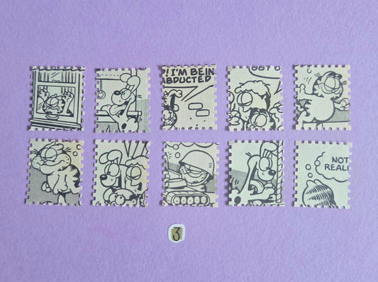 Vintage Garfield Stamp-Cut Ephemera - SET 3 | Repurposed Comic Book Pieces for Junk Journals & Scrapbooking | Limited Sets