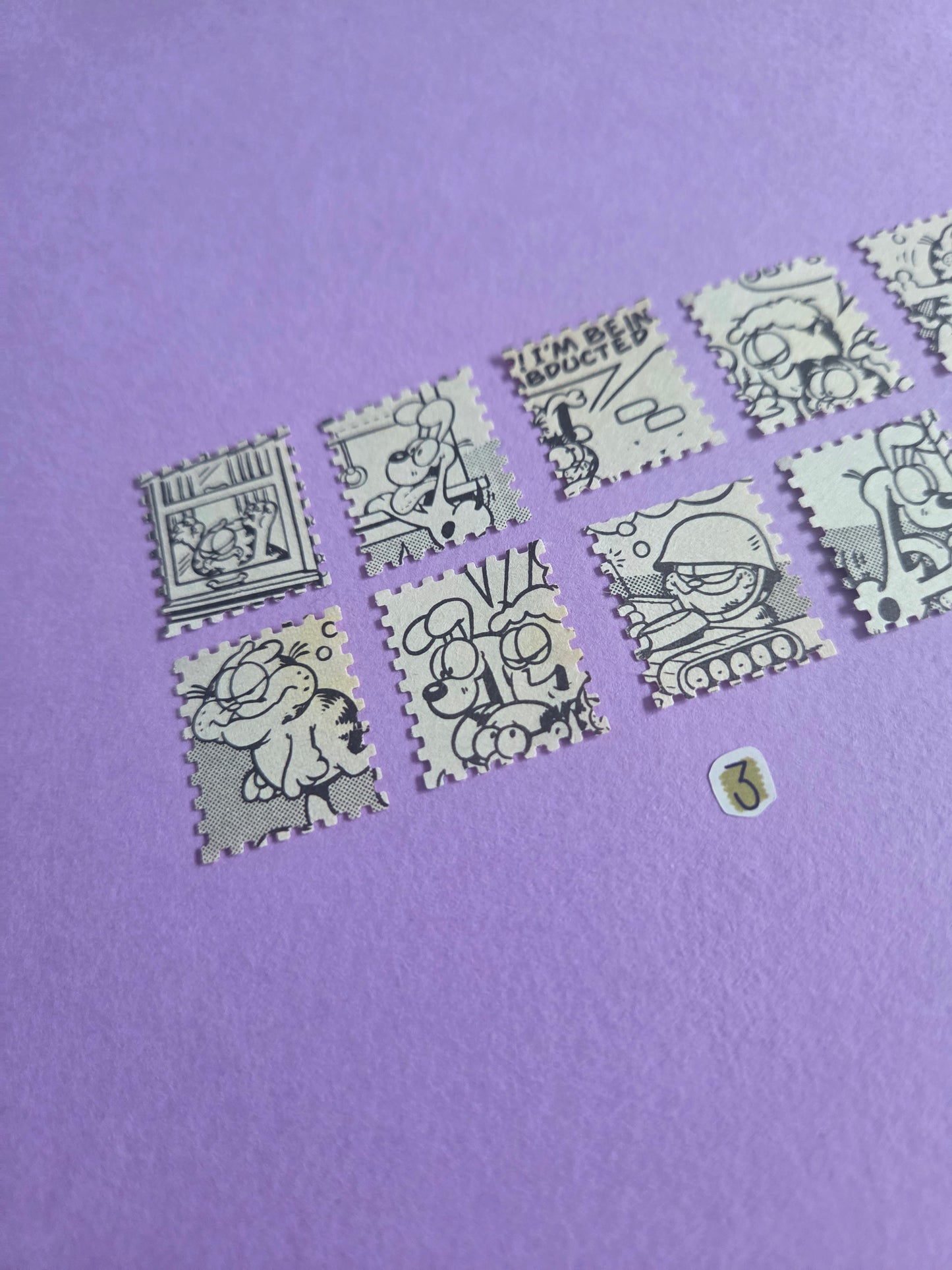 Vintage Garfield Stamp-Cut Ephemera - SET 3 | Repurposed Comic Book Pieces for Junk Journals & Scrapbooking | Limited Sets