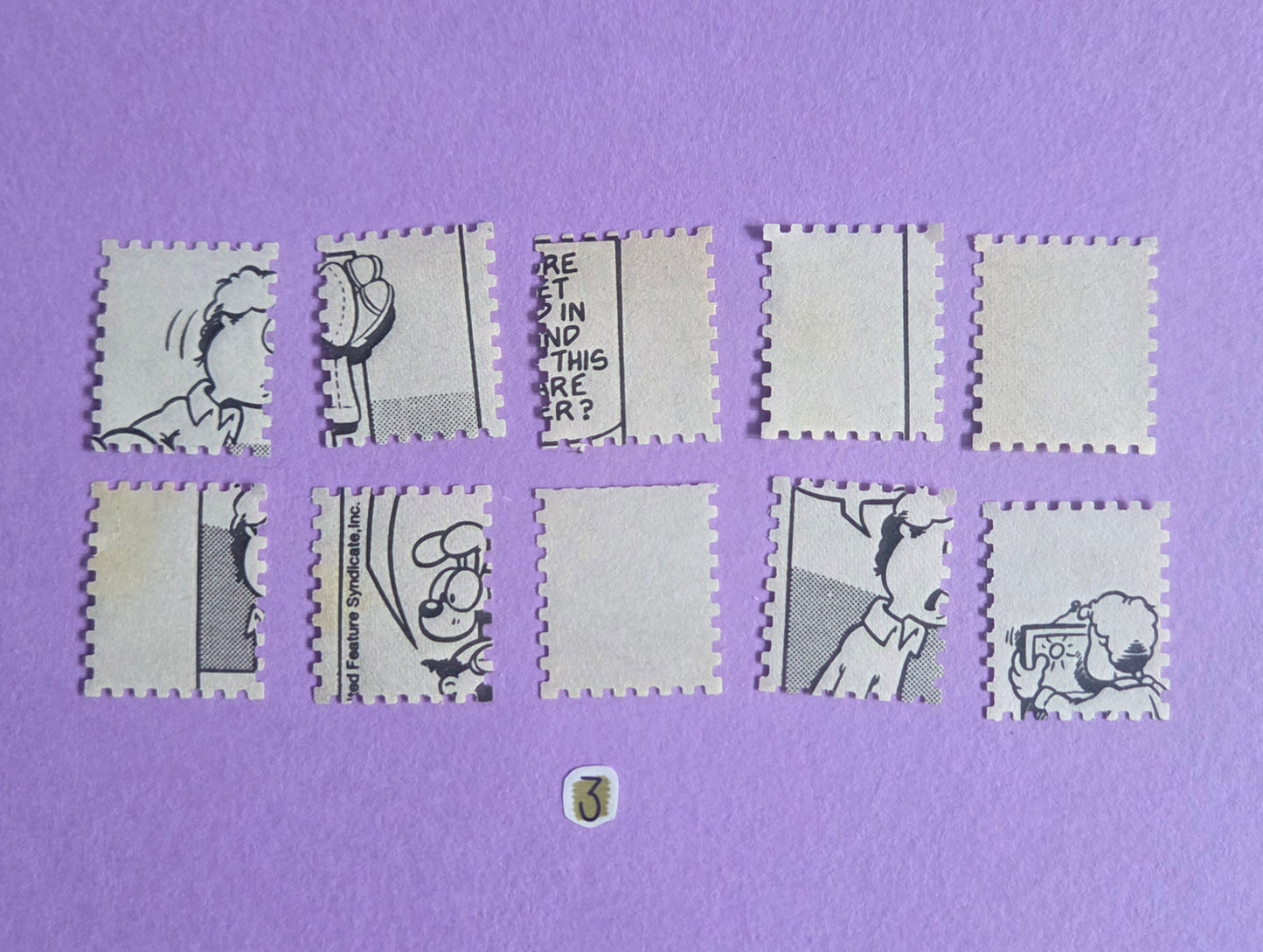 Vintage Garfield Stamp-Cut Ephemera - SET 3 | Repurposed Comic Book Pieces for Junk Journals & Scrapbooking | Limited Sets