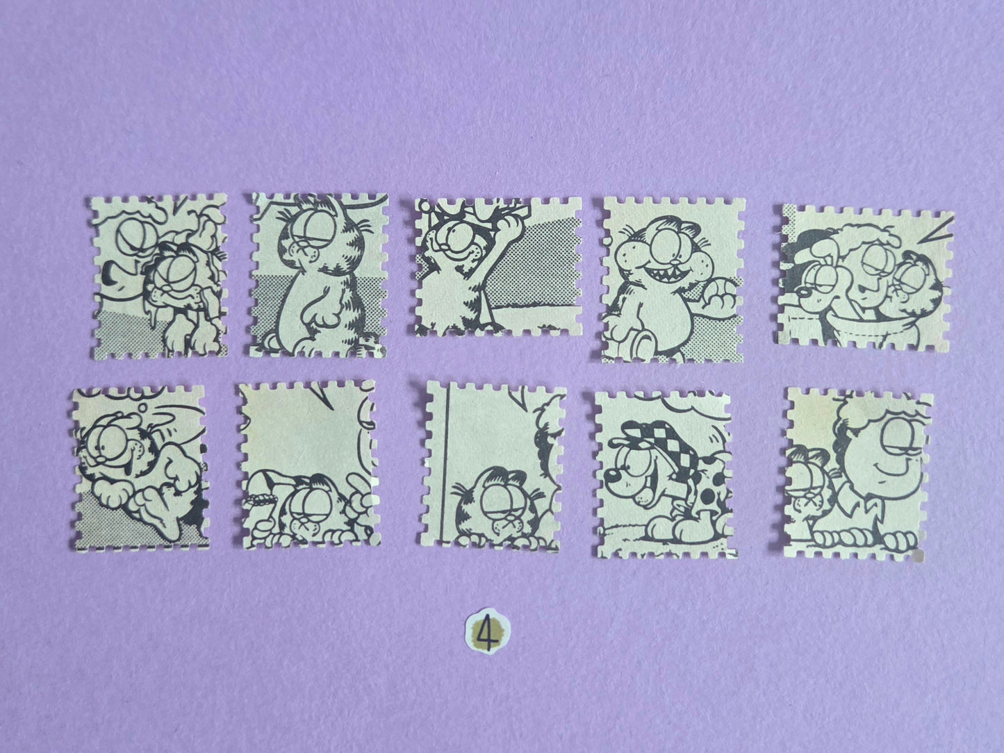 Vintage Garfield Stamp-Cut Ephemera - SET 4 | Repurposed Comic Book Pieces for Junk Journals & Scrapbooking | Limited Sets