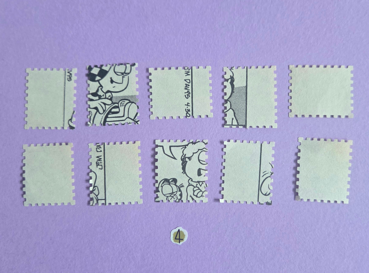 Vintage Garfield Stamp-Cut Ephemera - SET 4 | Repurposed Comic Book Pieces for Junk Journals & Scrapbooking | Limited Sets
