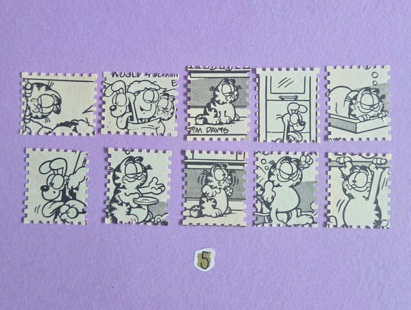 Vintage Garfield Stamp-Cut Ephemera - SET 5 | Repurposed Comic Book Pieces for Junk Journals & Scrapbooking | Limited Sets