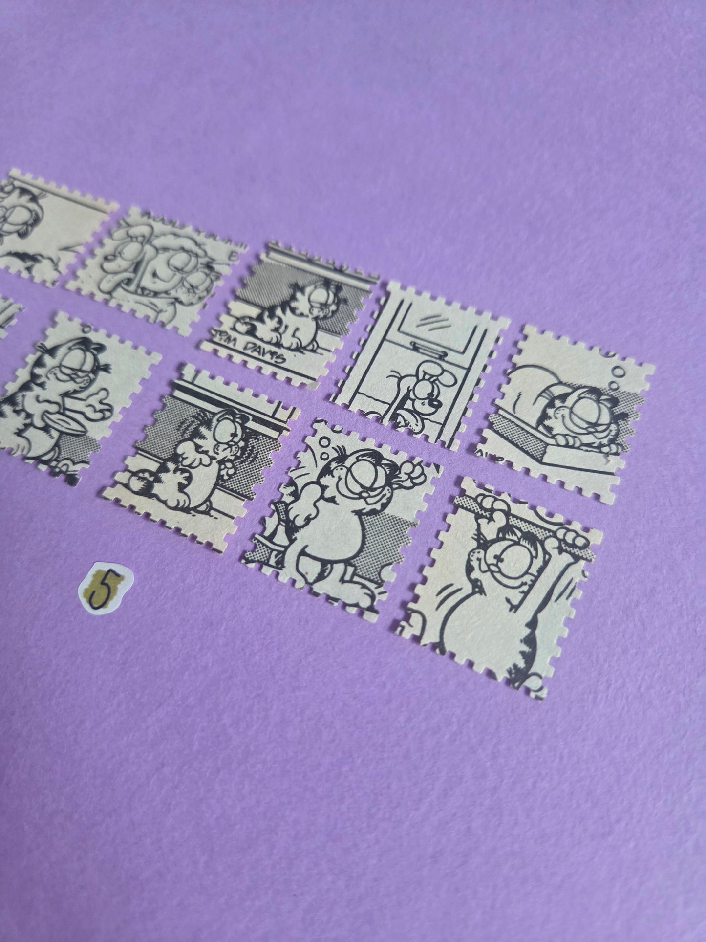 Vintage Garfield Stamp-Cut Ephemera - SET 5 | Repurposed Comic Book Pieces for Junk Journals & Scrapbooking | Limited Sets