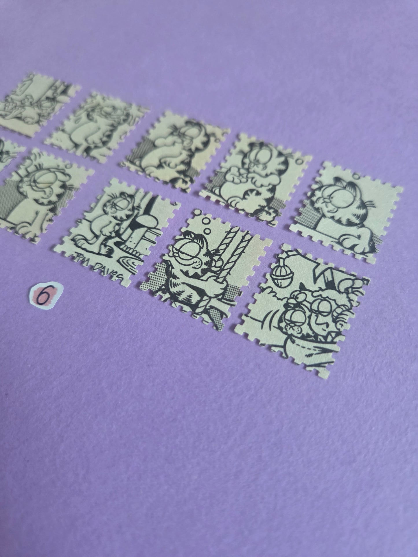 Vintage Garfield Stamp-Cut Ephemera - SET 6 | Repurposed Comic Book Pieces for Junk Journals & Scrapbooking | Limited Sets