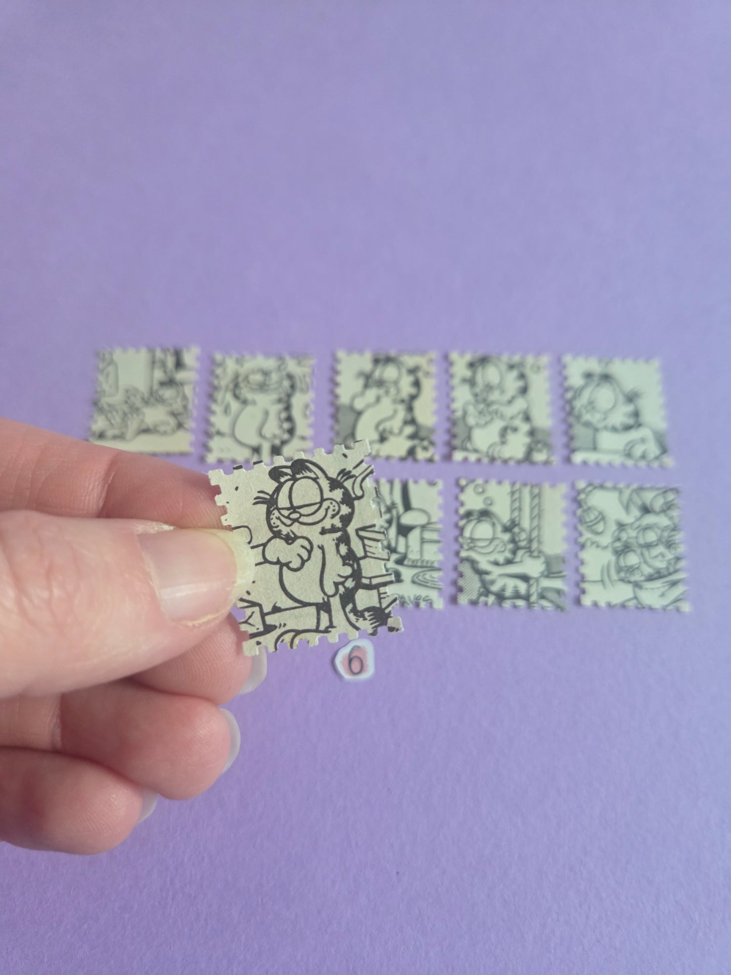 Vintage Garfield Stamp-Cut Ephemera - SET 6 | Repurposed Comic Book Pieces for Junk Journals & Scrapbooking | Limited Sets