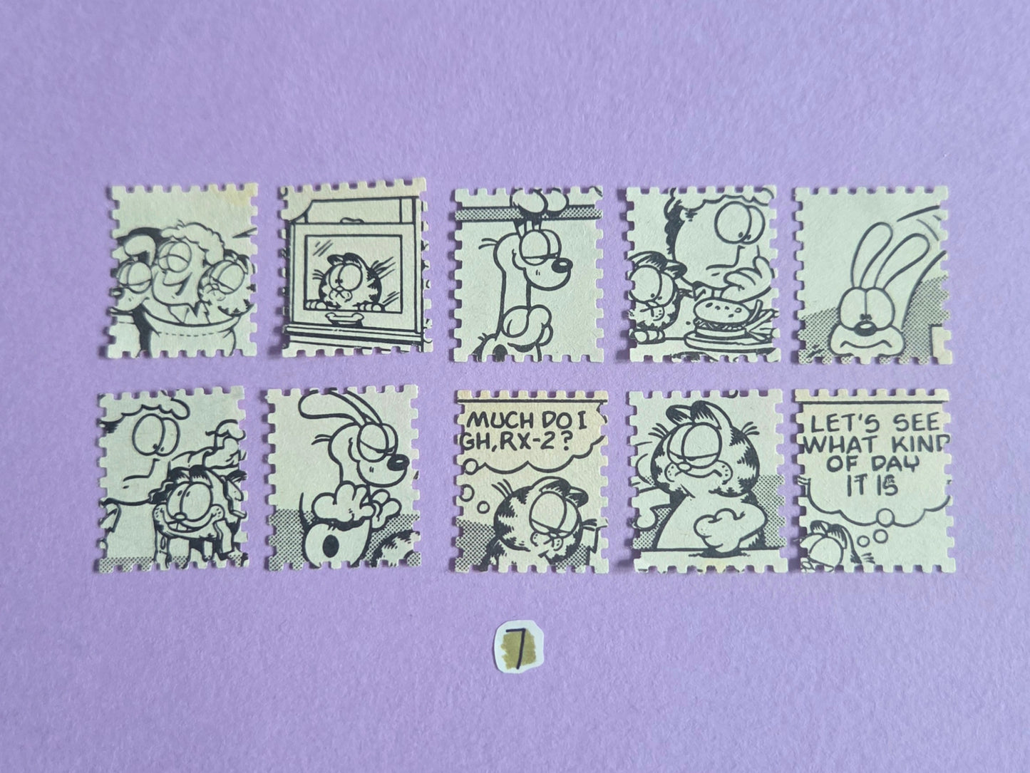 Vintage Garfield Stamp-Cut Ephemera - SET 7 | Repurposed Comic Book Pieces for Junk Journals & Scrapbooking | Limited Sets