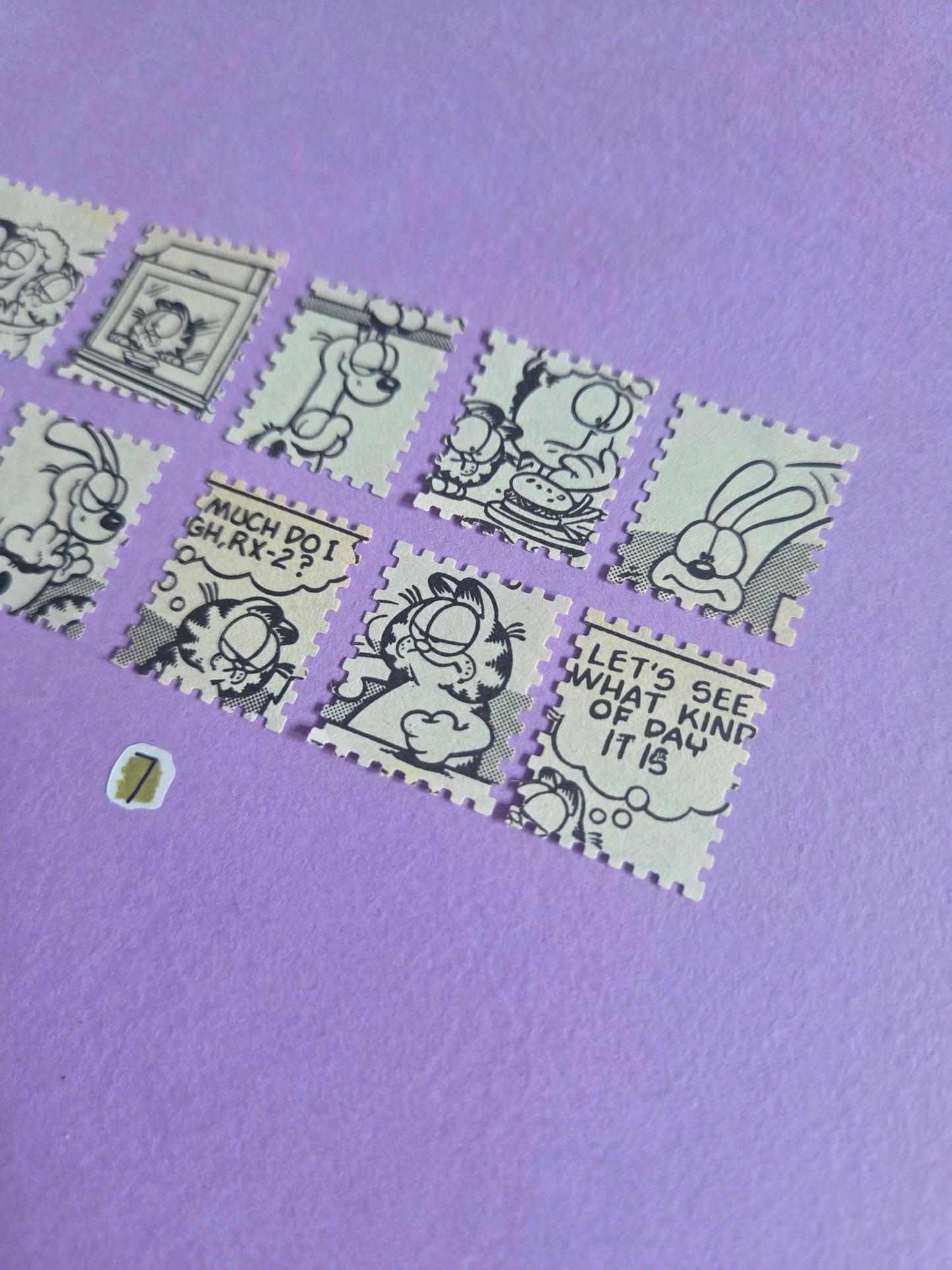 Vintage Garfield Stamp-Cut Ephemera - SET 7 | Repurposed Comic Book Pieces for Junk Journals & Scrapbooking | Limited Sets