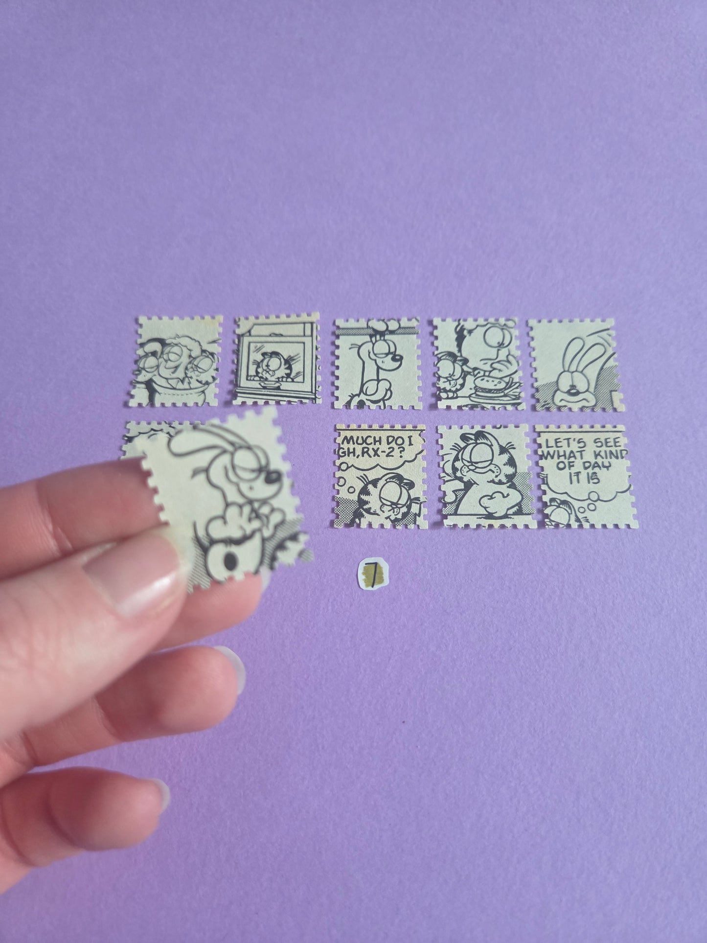 Vintage Garfield Stamp-Cut Ephemera - SET 7 | Repurposed Comic Book Pieces for Junk Journals & Scrapbooking | Limited Sets