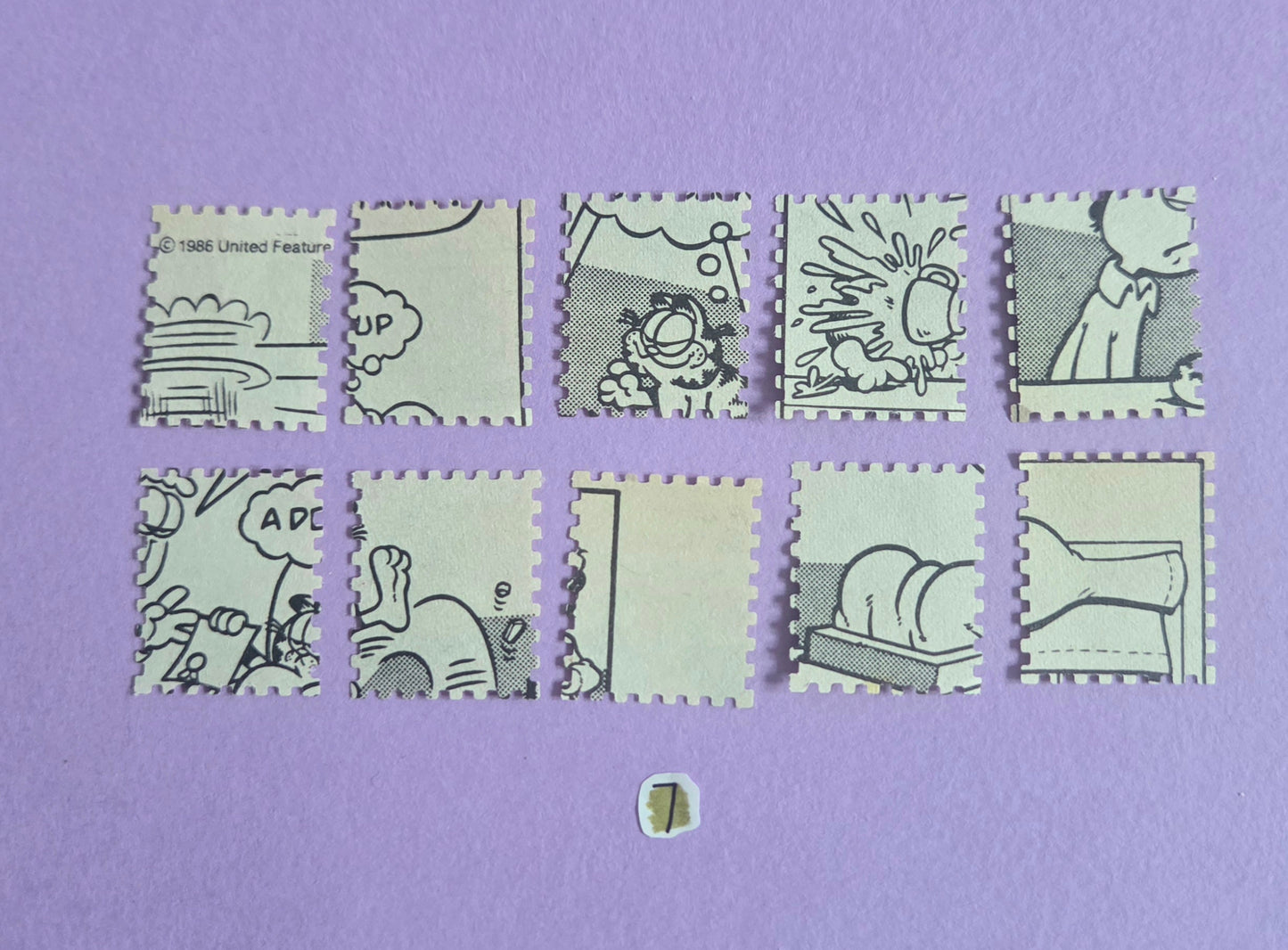 Vintage Garfield Stamp-Cut Ephemera - SET 7 | Repurposed Comic Book Pieces for Junk Journals & Scrapbooking | Limited Sets