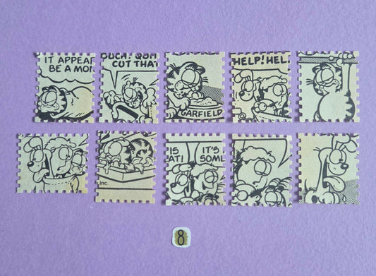 Vintage Garfield Stamp-Cut Ephemera - SET 8 | Repurposed Comic Book Pieces for Junk Journals & Scrapbooking | Limited Sets