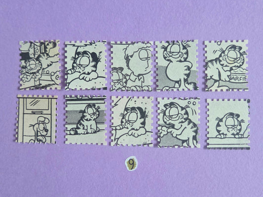 Vintage Garfield Stamp-Cut Ephemera - SET 9 | Repurposed Comic Book Pieces for Junk Journals & Scrapbooking | Limited Sets