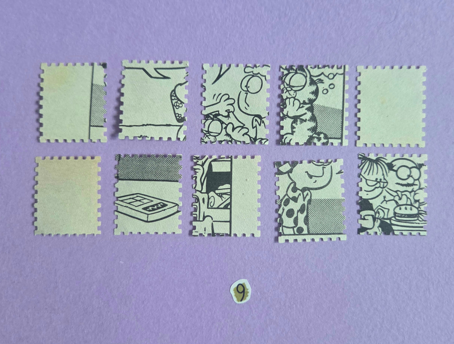 Vintage Garfield Stamp-Cut Ephemera - SET 9 | Repurposed Comic Book Pieces for Junk Journals & Scrapbooking | Limited Sets