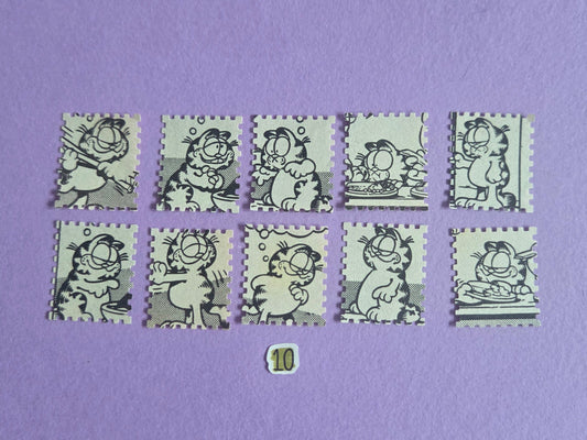 Vintage Garfield Stamp-Cut Ephemera - SET 10 | Repurposed Comic Book Pieces for Junk Journals & Scrapbooking | Limited Sets