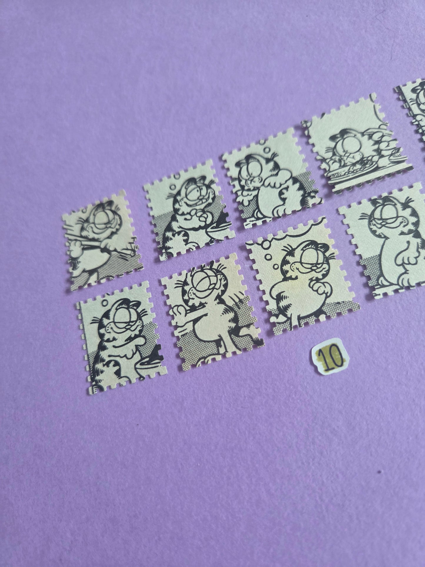 Vintage Garfield Stamp-Cut Ephemera - SET 10 | Repurposed Comic Book Pieces for Junk Journals & Scrapbooking | Limited Sets
