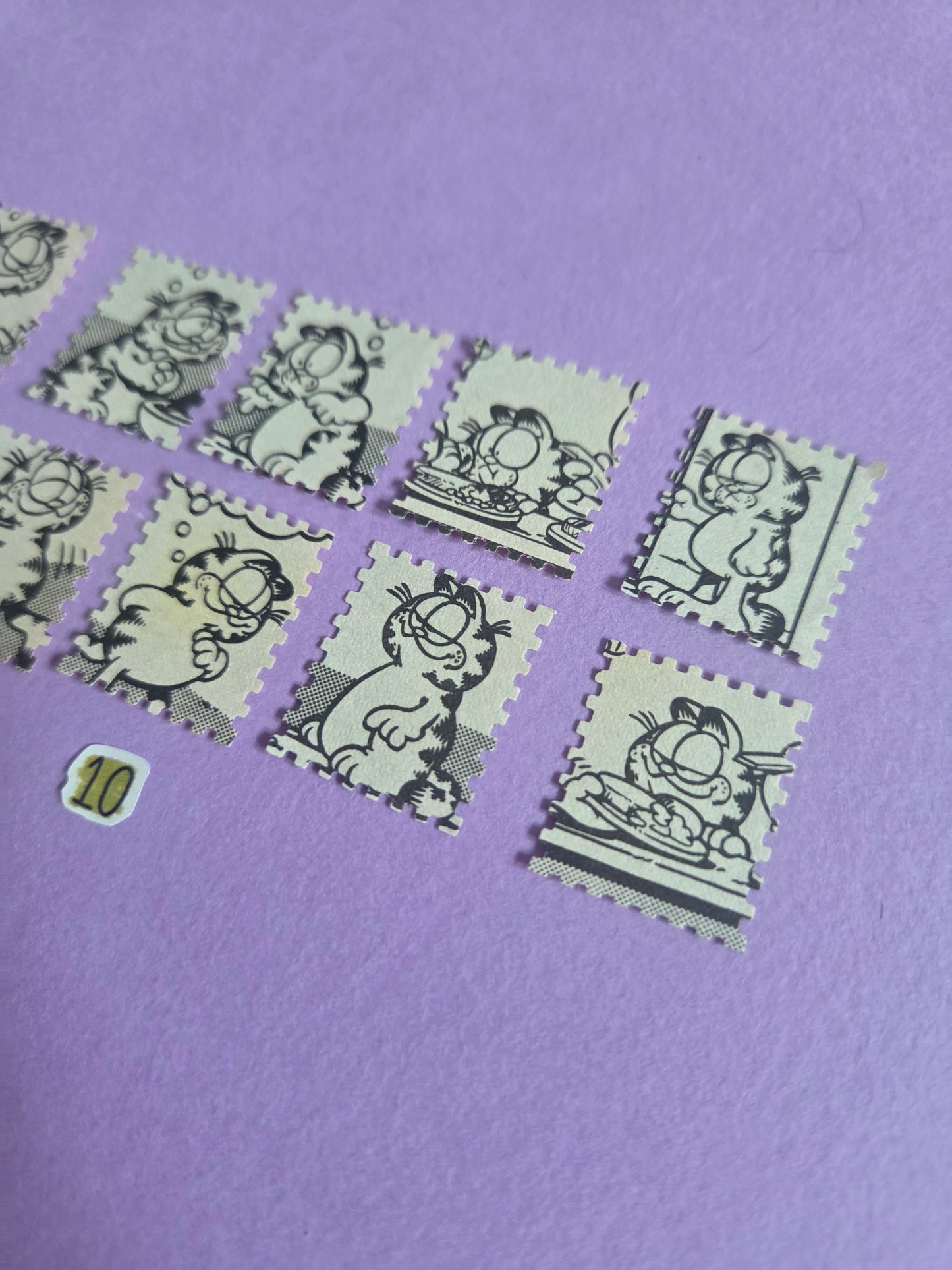 Vintage Garfield Stamp-Cut Ephemera - SET 10 | Repurposed Comic Book Pieces for Junk Journals & Scrapbooking | Limited Sets