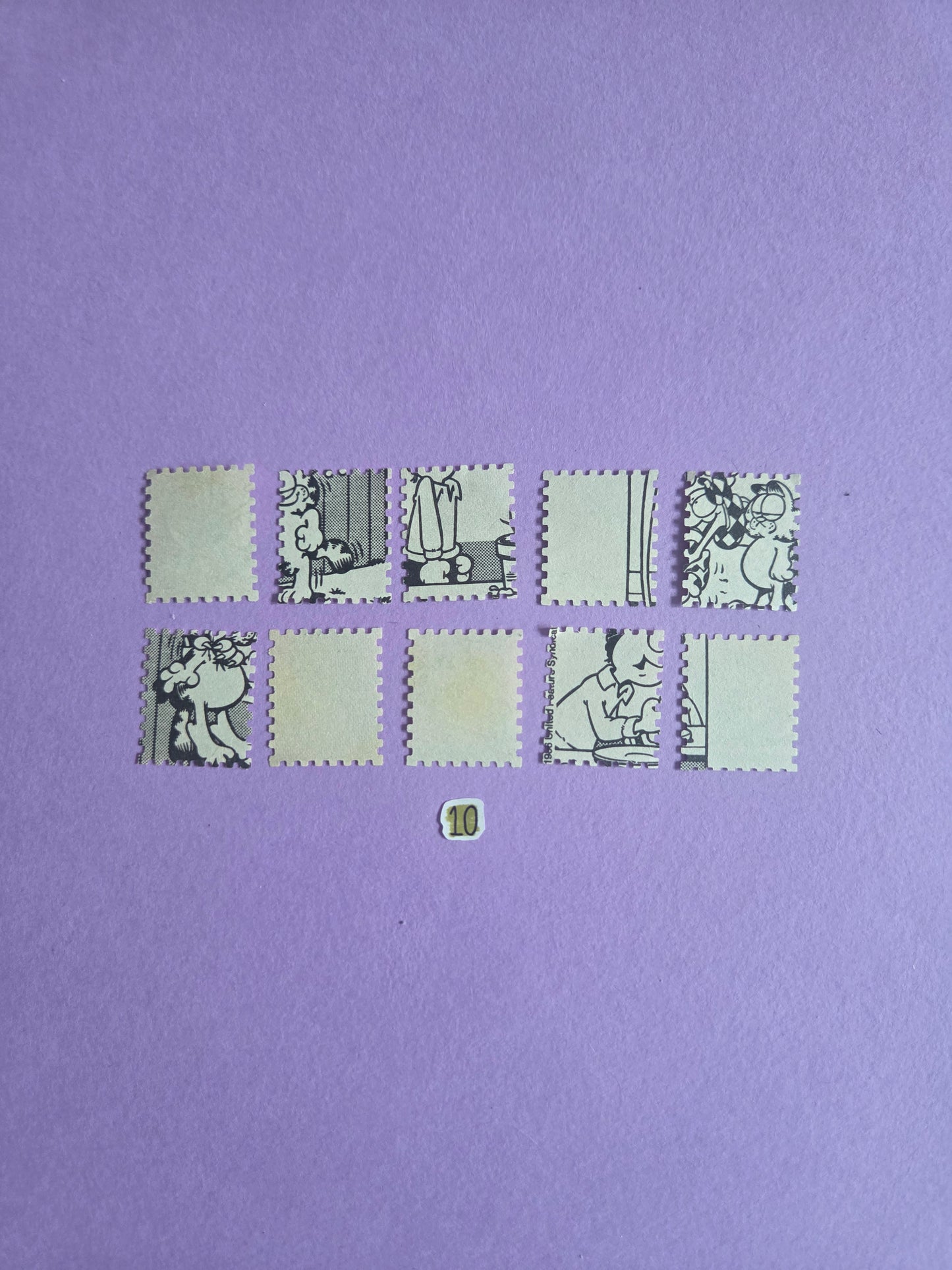 Vintage Garfield Stamp-Cut Ephemera - SET 10 | Repurposed Comic Book Pieces for Junk Journals & Scrapbooking | Limited Sets