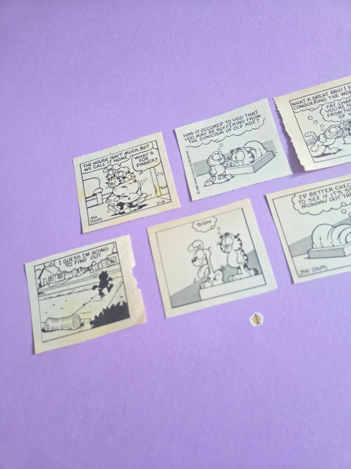 Vintage Garfield SQUARE-CUT Ephemera - SET 1 | Repurposed Comic Book Pieces for Junk Journals & Scrapbooking | Limited Edition