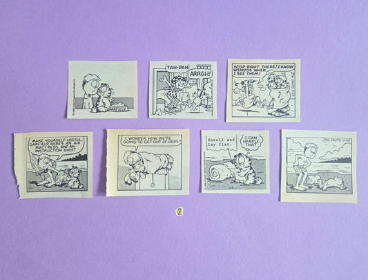 Vintage Garfield SQUARE-CUT Ephemera - SET 2 | Repurposed Comic Book Pieces for Junk Journals & Scrapbooking | Limited Edition