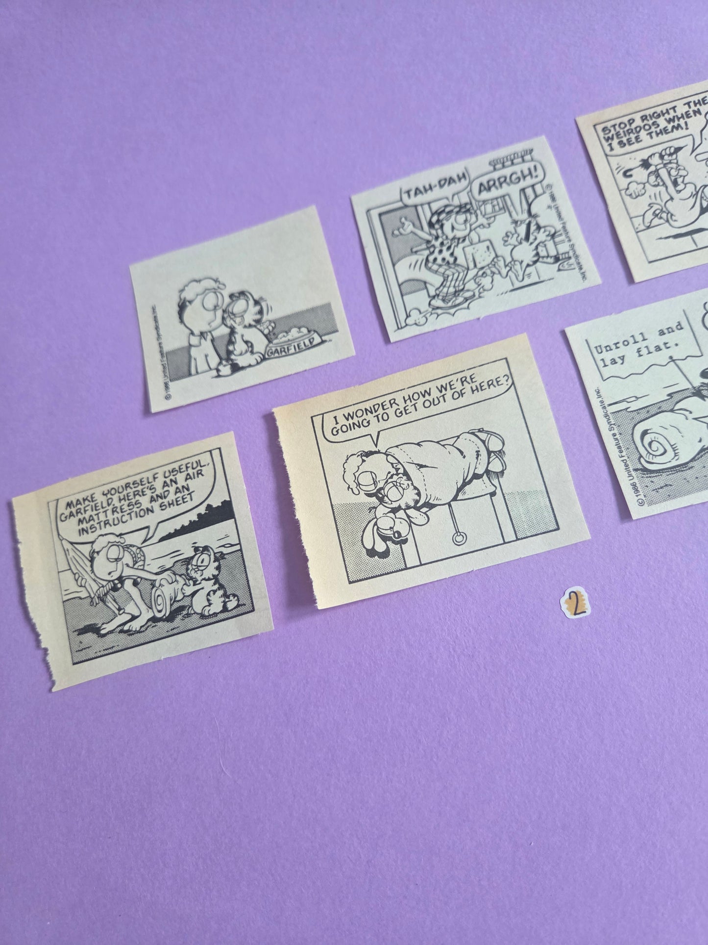 Vintage Garfield SQUARE-CUT Ephemera - SET 2 | Repurposed Comic Book Pieces for Junk Journals & Scrapbooking | Limited Edition