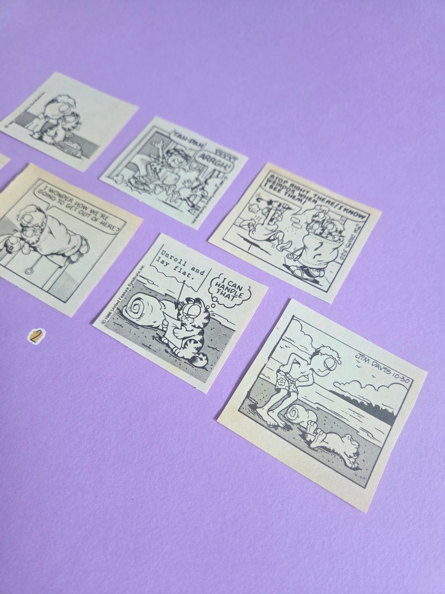 Vintage Garfield SQUARE-CUT Ephemera - SET 2 | Repurposed Comic Book Pieces for Junk Journals & Scrapbooking | Limited Edition