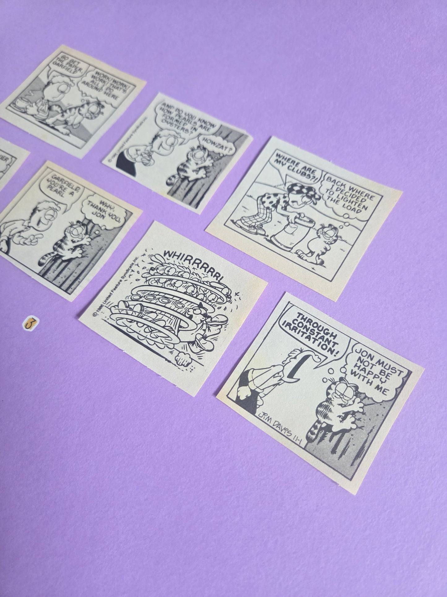 Vintage Garfield SQUARE-CUT Ephemera - SET 3 | Repurposed Comic Book Pieces for Junk Journals & Scrapbooking | Limited Edition