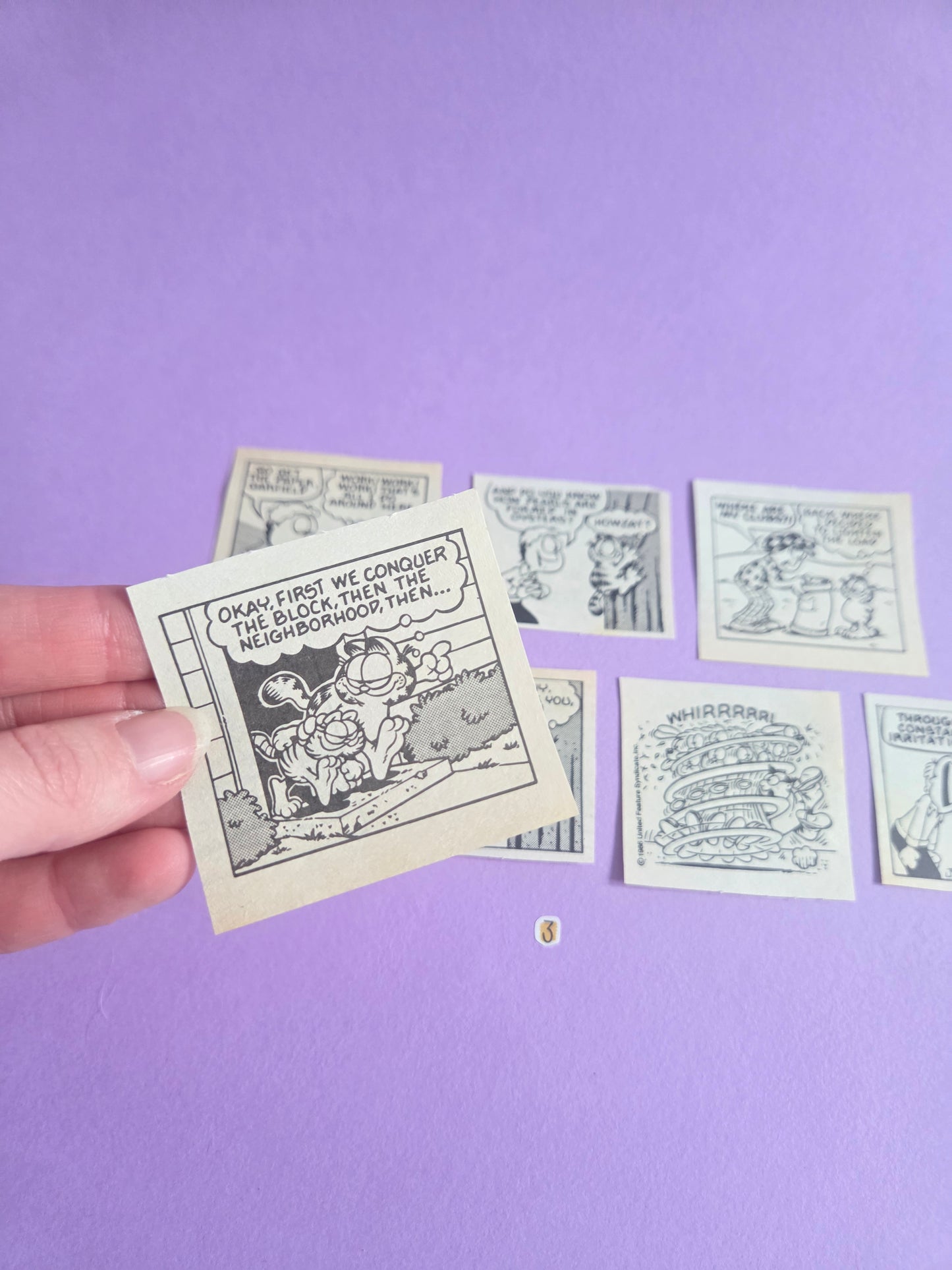 Vintage Garfield SQUARE-CUT Ephemera - SET 3 | Repurposed Comic Book Pieces for Junk Journals & Scrapbooking | Limited Edition