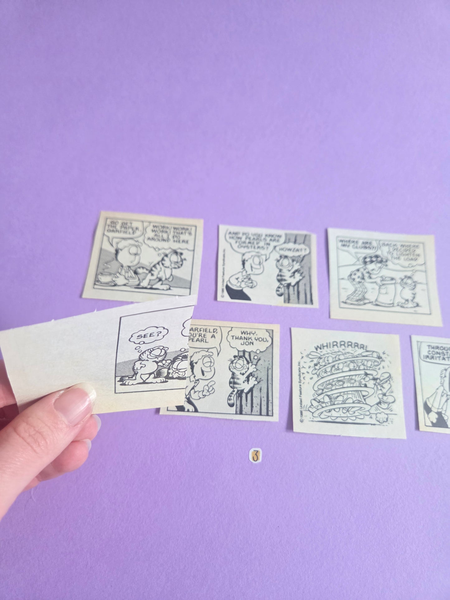 Vintage Garfield SQUARE-CUT Ephemera - SET 3 | Repurposed Comic Book Pieces for Junk Journals & Scrapbooking | Limited Edition