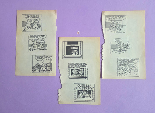 Vintage Garfield Torn Page Ephemera NO. 5 (3 pages)| Double-Sided Comic Book Pages for Junk Journals & Scrapbooking | Limited Edition