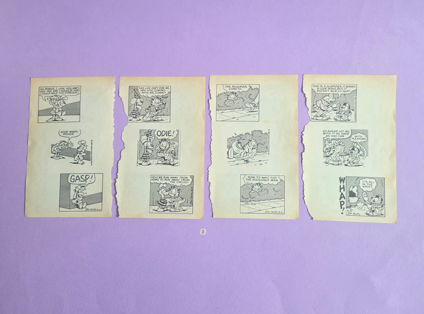 Vintage Garfield Torn Page Ephemera NO. 7 (4 pages)| Double-Sided Comic Book Pages for Junk Journals & Scrapbooking | Limited Edition