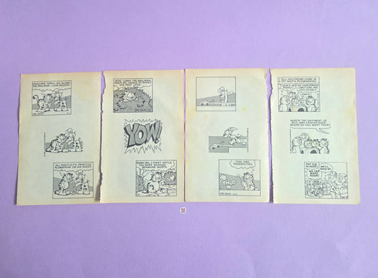Vintage Garfield Torn Page Ephemera NO. 10 (4 pages)| Double-Sided Comic Book Pages for Junk Journals & Scrapbooking | Limited Edition