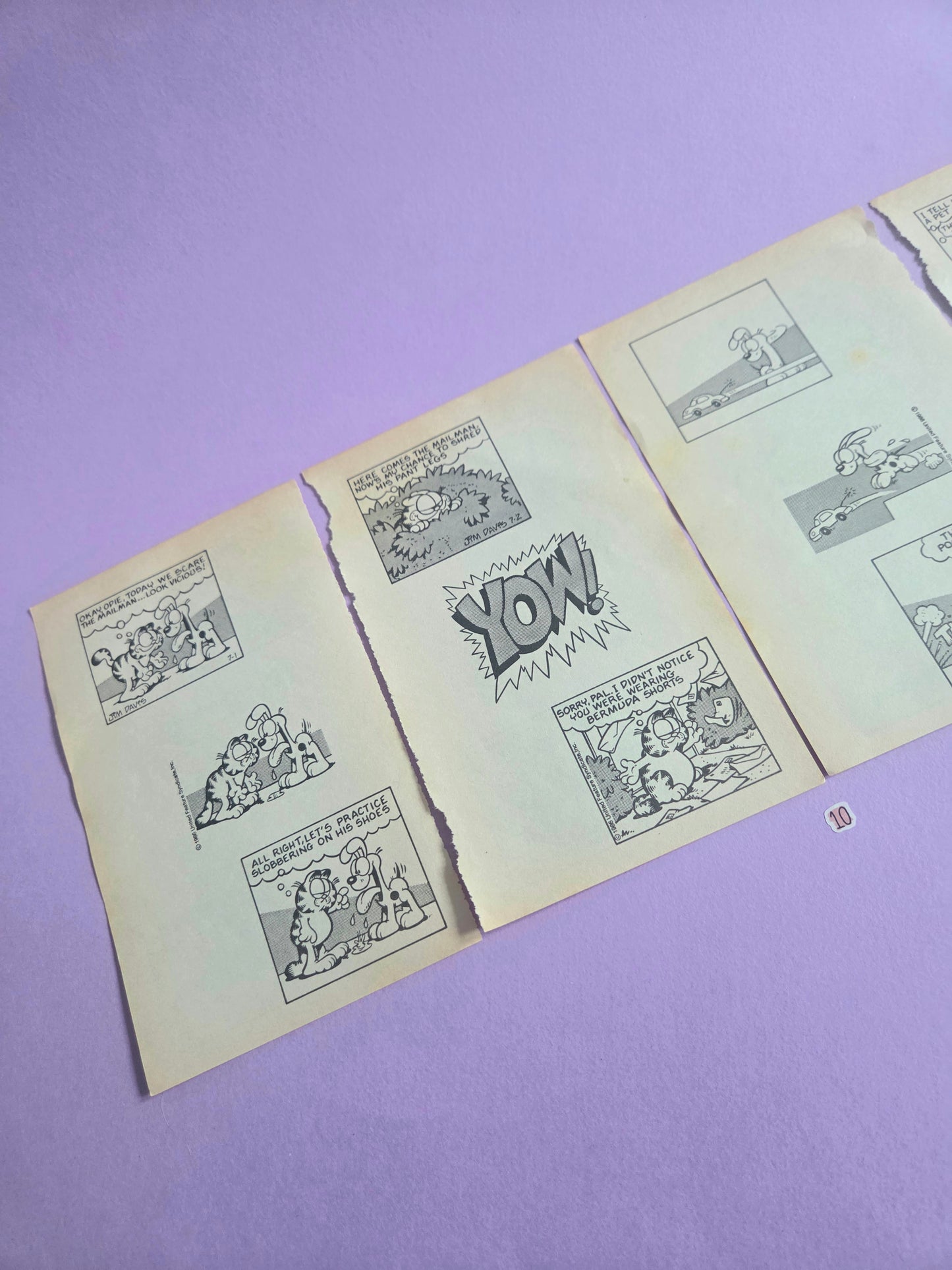 Vintage Garfield Torn Page Ephemera NO. 10 (4 pages)| Double-Sided Comic Book Pages for Junk Journals & Scrapbooking | Limited Edition