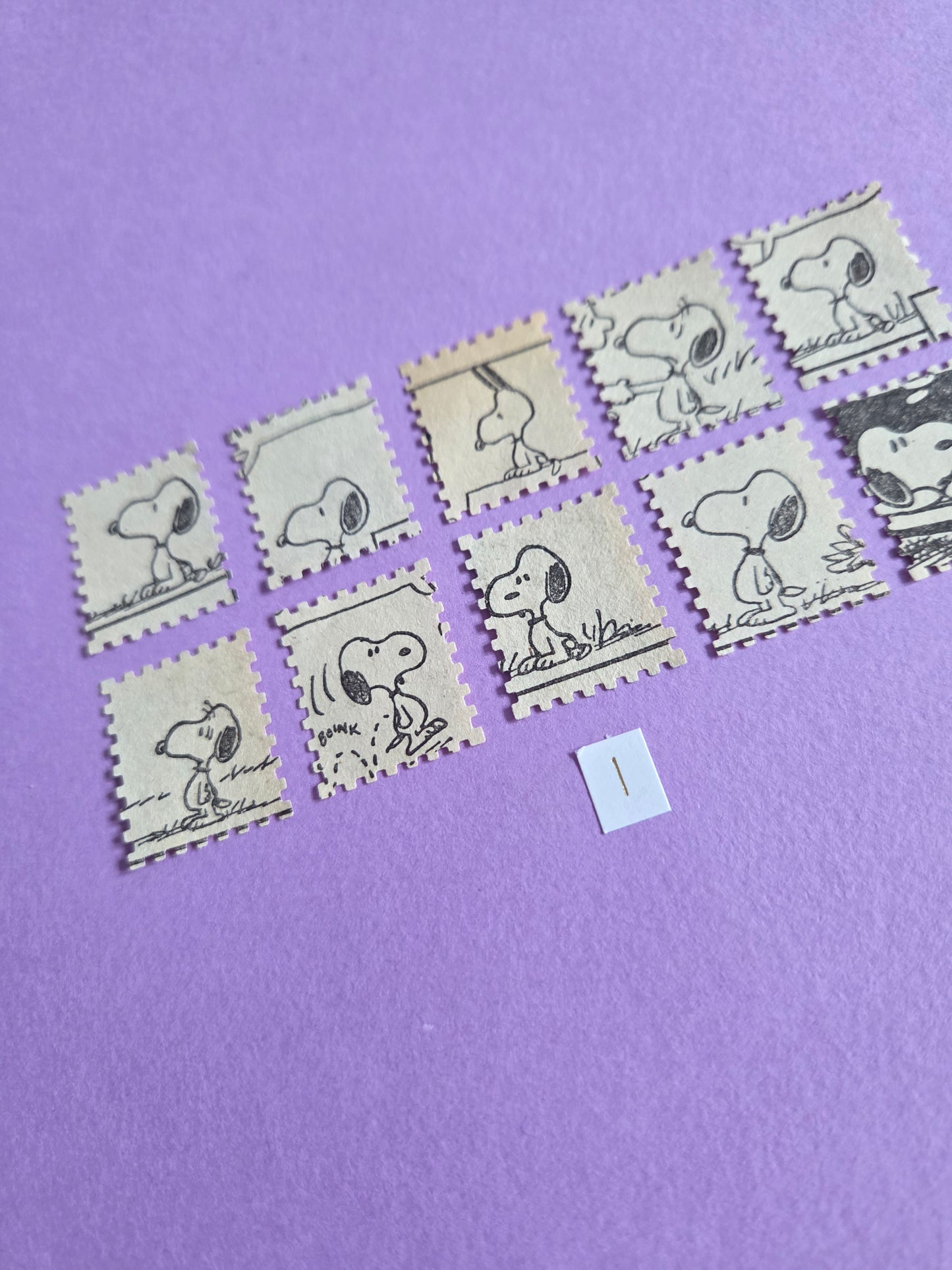 Vintage Snoopy Stamp-Cut Ephemera - SET 1 | Repurposed Comic Book Pieces for Junk Journals & Scrapbooking | Limited Edition