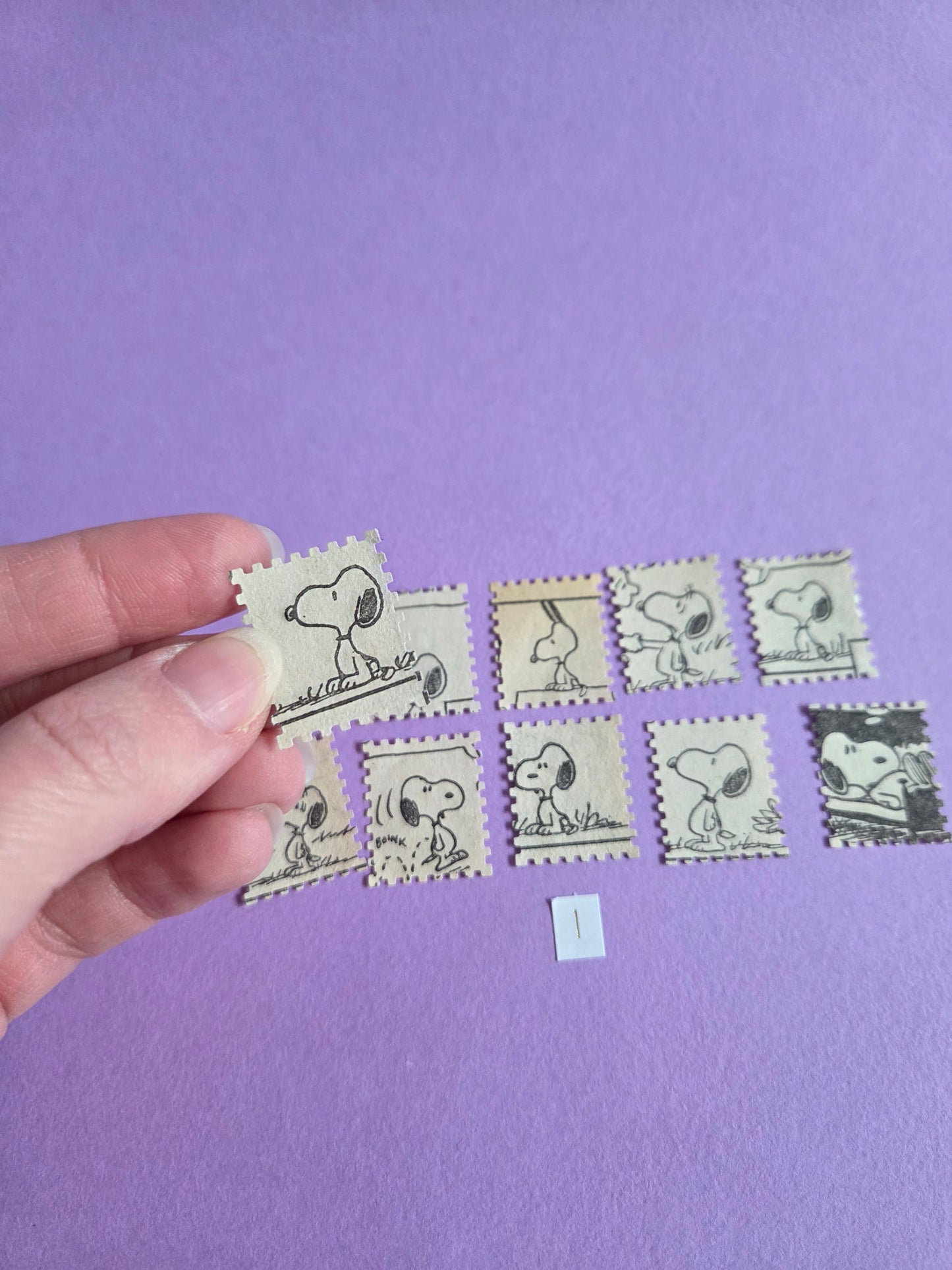 Vintage Snoopy Stamp-Cut Ephemera - SET 1 | Repurposed Comic Book Pieces for Junk Journals & Scrapbooking | Limited Edition