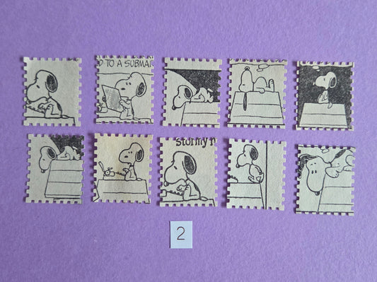 Vintage Snoopy Stamp-Cut Ephemera - SET 2 | Repurposed Comic Book Pieces for Junk Journals & Scrapbooking | Limited Edition