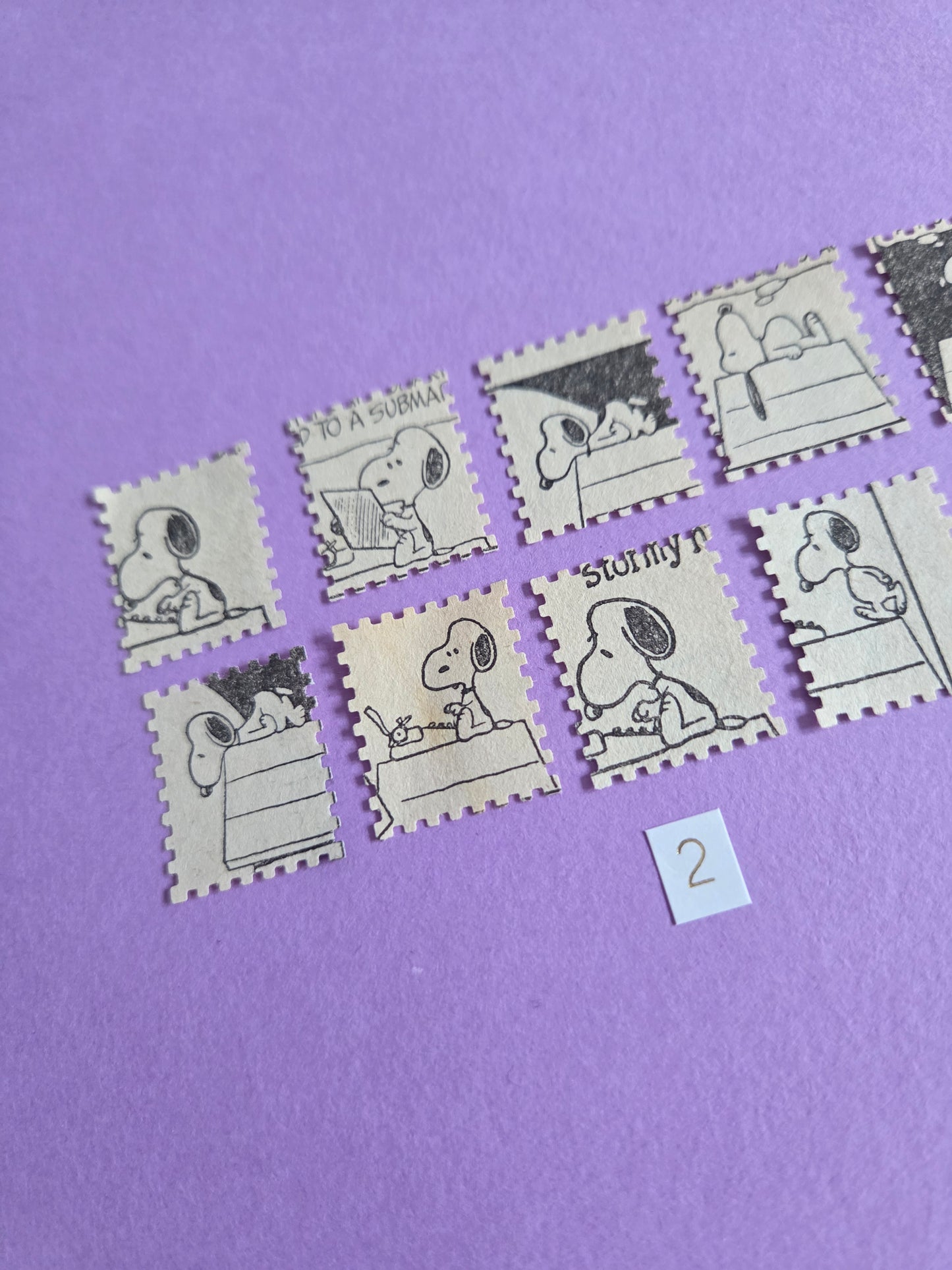 Vintage Snoopy Stamp-Cut Ephemera - SET 2 | Repurposed Comic Book Pieces for Junk Journals & Scrapbooking | Limited Edition
