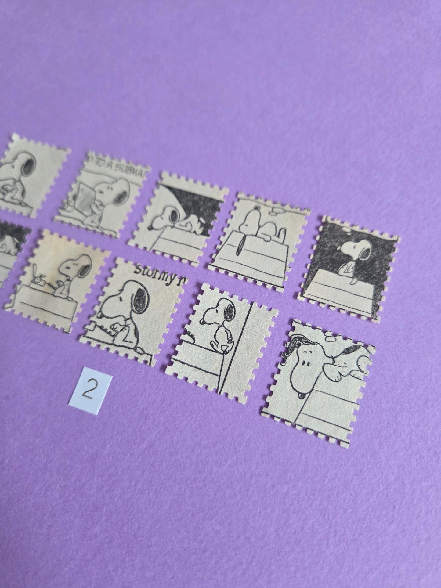 Vintage Snoopy Stamp-Cut Ephemera - SET 2 | Repurposed Comic Book Pieces for Junk Journals & Scrapbooking | Limited Edition