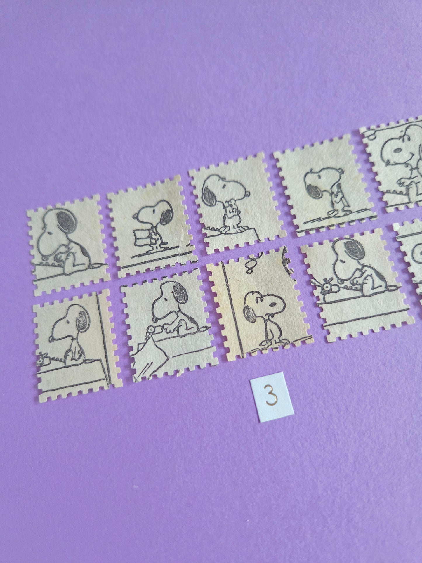 Vintage Snoopy Stamp-Cut Ephemera - SET 3 | Repurposed Comic Book Pieces for Junk Journals & Scrapbooking | Limited Edition