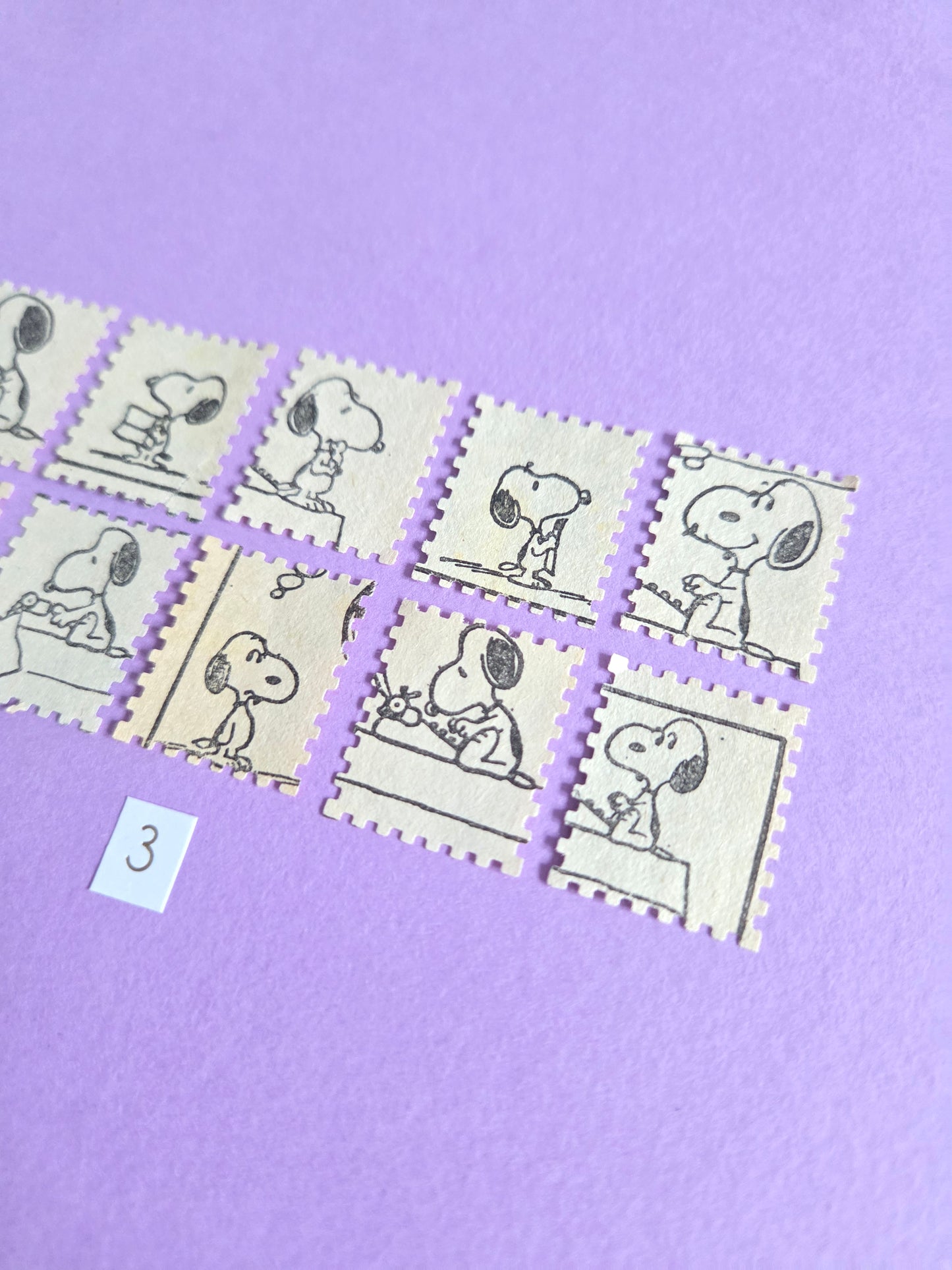 Vintage Snoopy Stamp-Cut Ephemera - SET 3 | Repurposed Comic Book Pieces for Junk Journals & Scrapbooking | Limited Edition