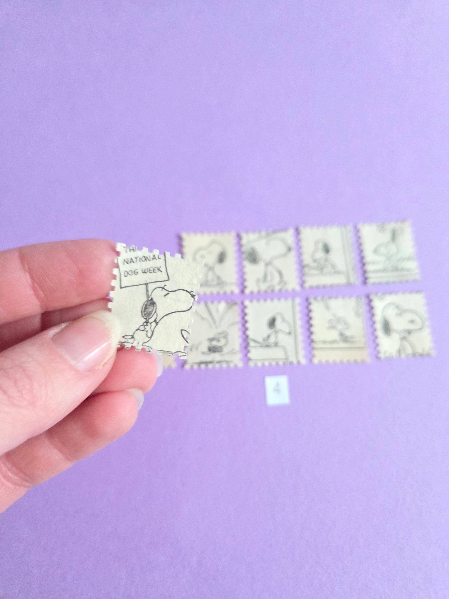 Vintage Snoopy Stamp-Cut Ephemera - SET 4 | Repurposed Comic Book Pieces for Junk Journals & Scrapbooking | Limited Edition