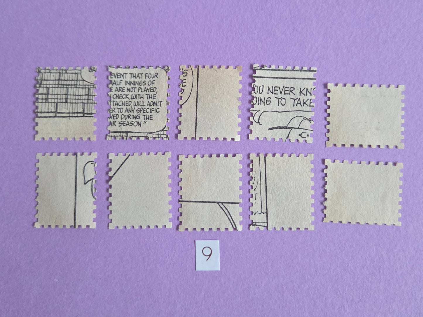 Vintage Snoopy Stamp-Cut Ephemera - SET 9 | Repurposed Comic Book Pieces for Junk Journals & Scrapbooking | Limited Edition