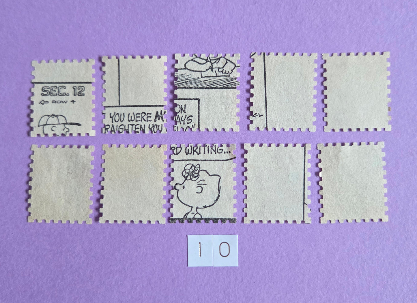 Vintage Snoopy Stamp-Cut Ephemera - SET 10 | Repurposed Comic Book Pieces for Junk Journals & Scrapbooking | Limited Edition
