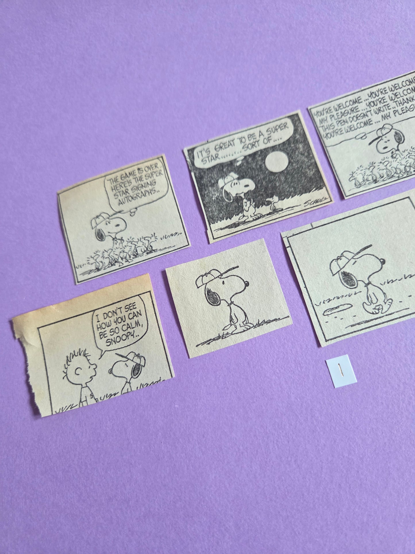 Vintage Snoopy SQUARE-CUT Ephemera - SET 1 | Repurposed Comic Book Pieces for Junk Journals & Scrapbooking | Limited Edition