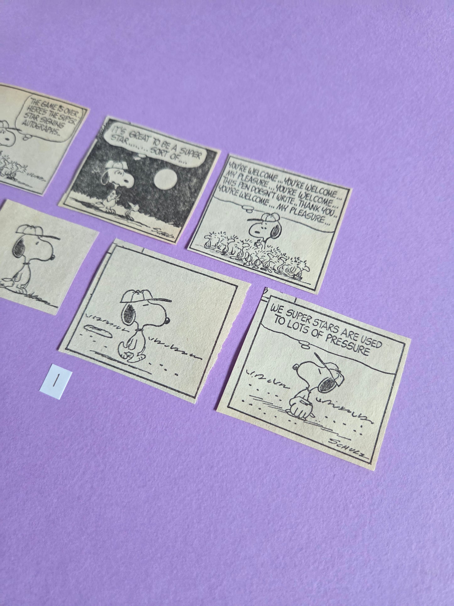 Vintage Snoopy SQUARE-CUT Ephemera - SET 1 | Repurposed Comic Book Pieces for Junk Journals & Scrapbooking | Limited Edition