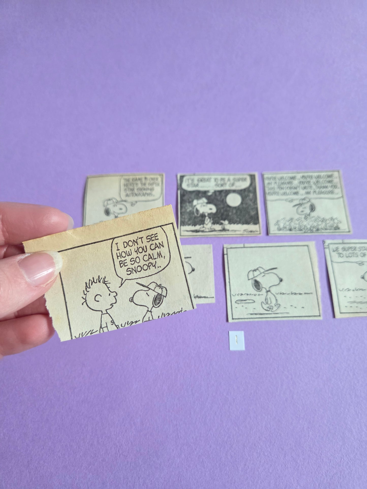 Vintage Snoopy SQUARE-CUT Ephemera - SET 1 | Repurposed Comic Book Pieces for Junk Journals & Scrapbooking | Limited Edition