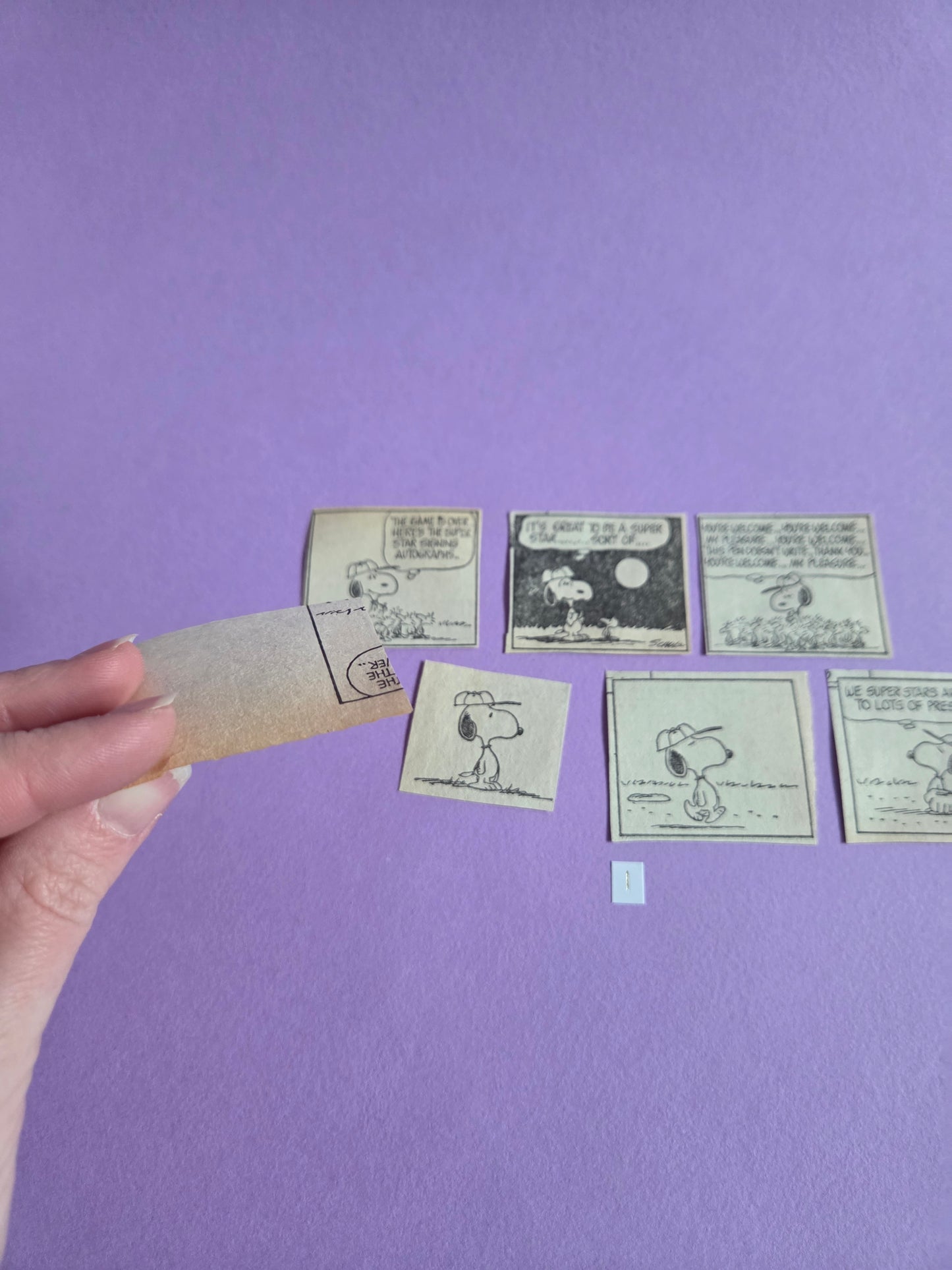 Vintage Snoopy SQUARE-CUT Ephemera - SET 1 | Repurposed Comic Book Pieces for Junk Journals & Scrapbooking | Limited Edition