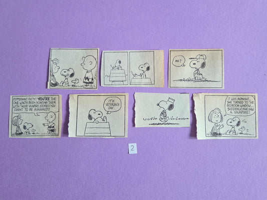 Vintage Snoopy SQUARE-CUT Ephemera - SET 2 | Repurposed Comic Book Pieces for Junk Journals & Scrapbooking | Limited Edition